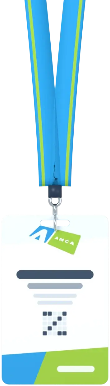 AMCA conference badge rendered in Blender