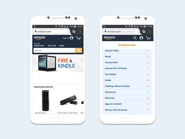 Amazon responsivní design ilustrace